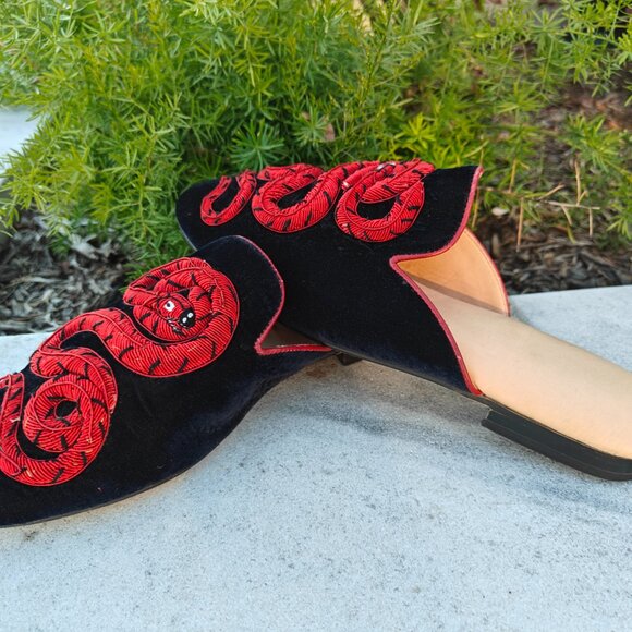 Leather Shoes for Men, Embriodered Red Snake Shoes, Designer Shoes for Mens, main image 5